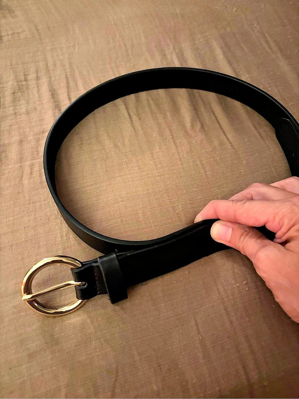 Black Belt with Gold-Tone Buckle